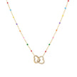 Collier d'acier coeurs entrelacé