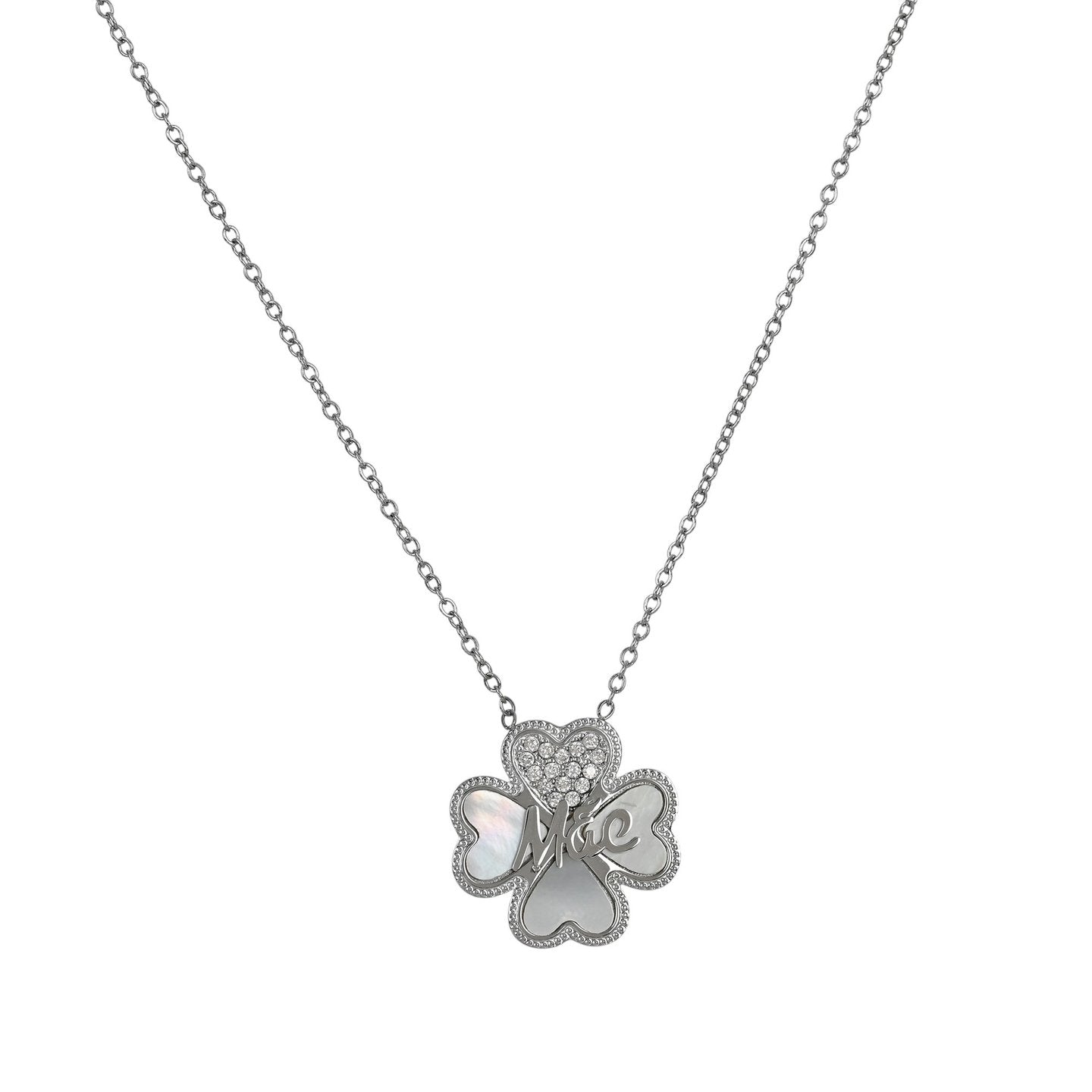 Collier en acier mãe trèfle