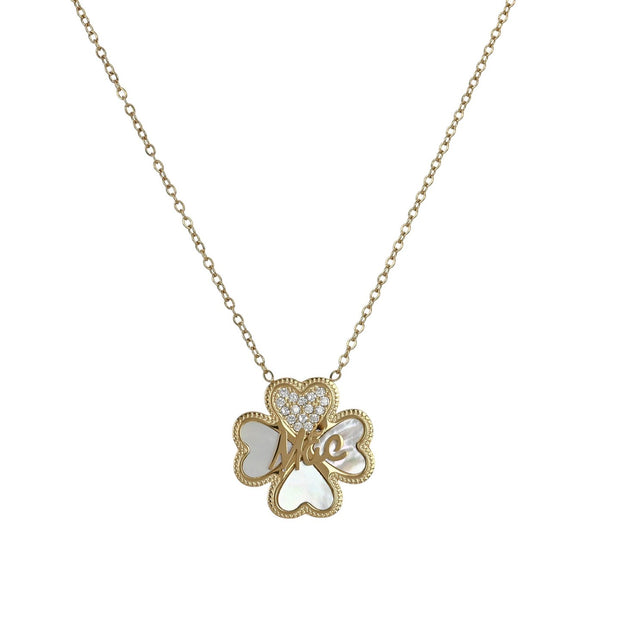 Collier en acier mãe trèfle