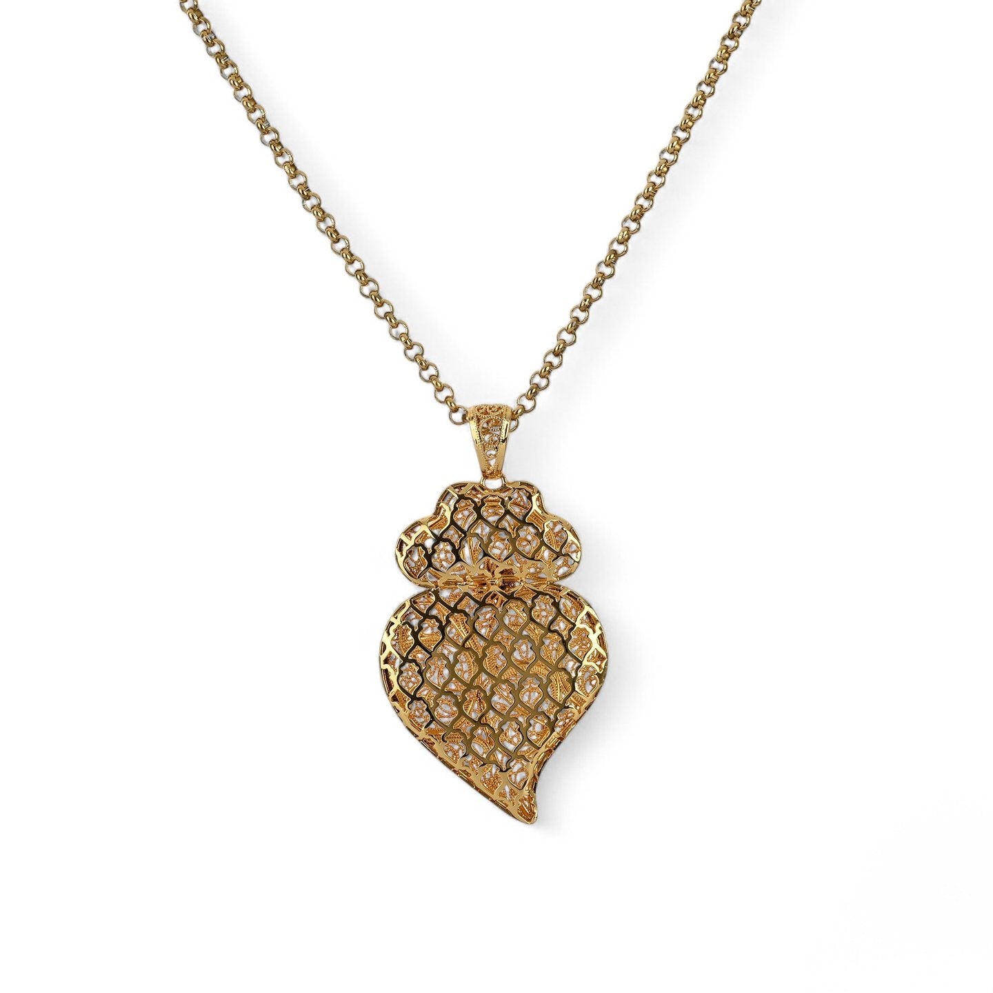 Collier coração de viana grand plaqué or