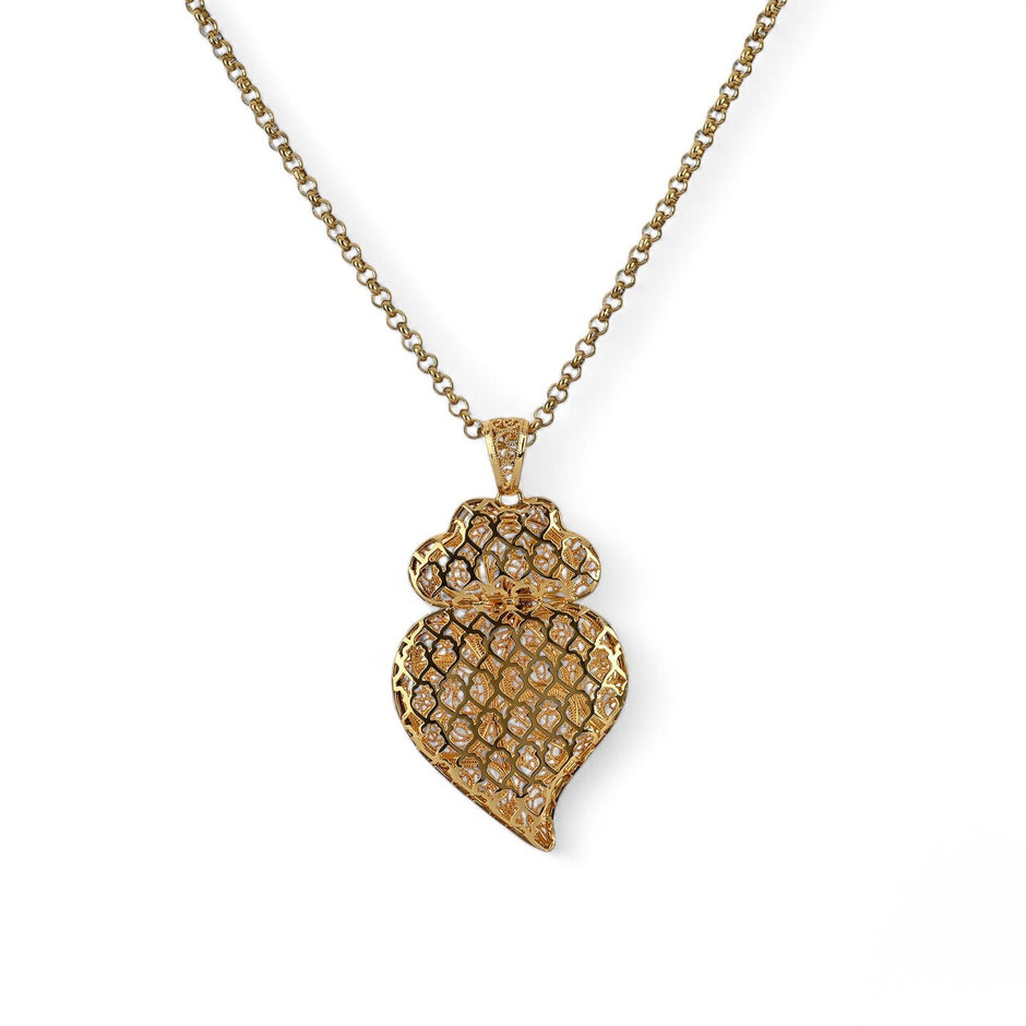 Collier coração de viana grand plaqué or
