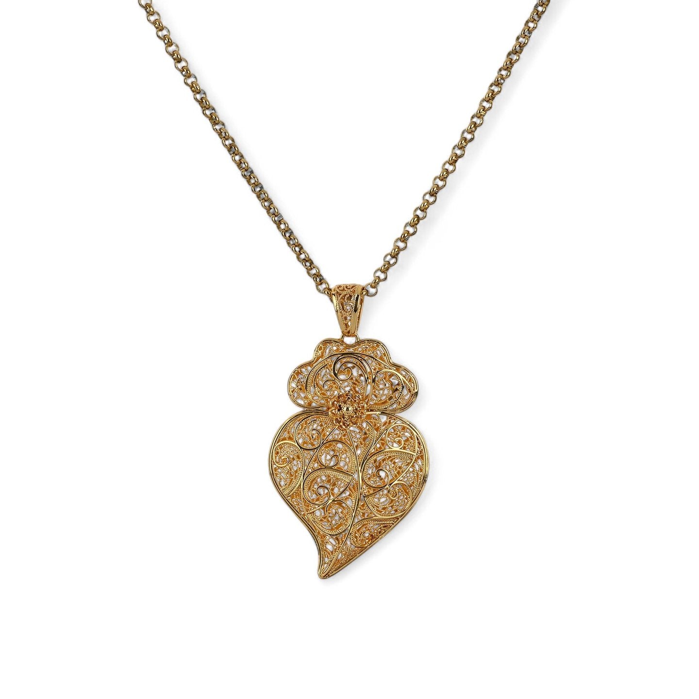 Collier coração de viana grand plaqué or