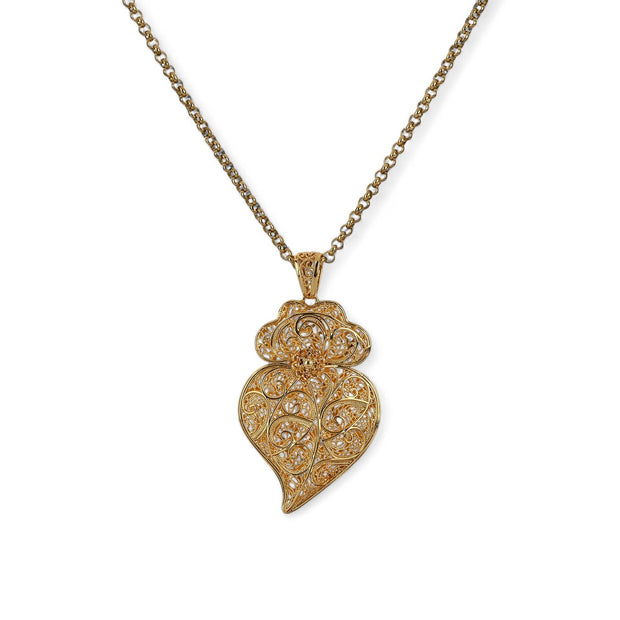 Collier coração de viana grand plaqué or
