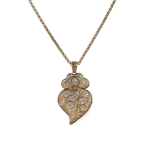 Collier plaqué or coração de viana grand