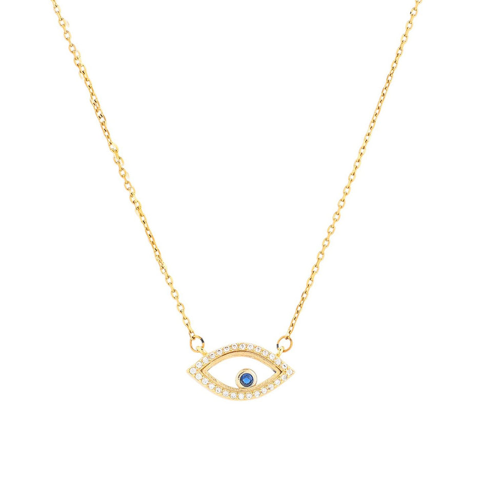 Collier semi précieuses oeil avec zircones