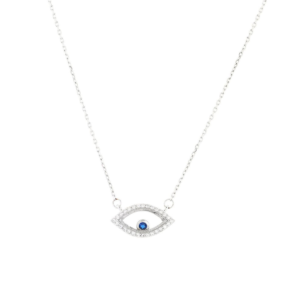 Collier semi précieuses oeil avec zircones