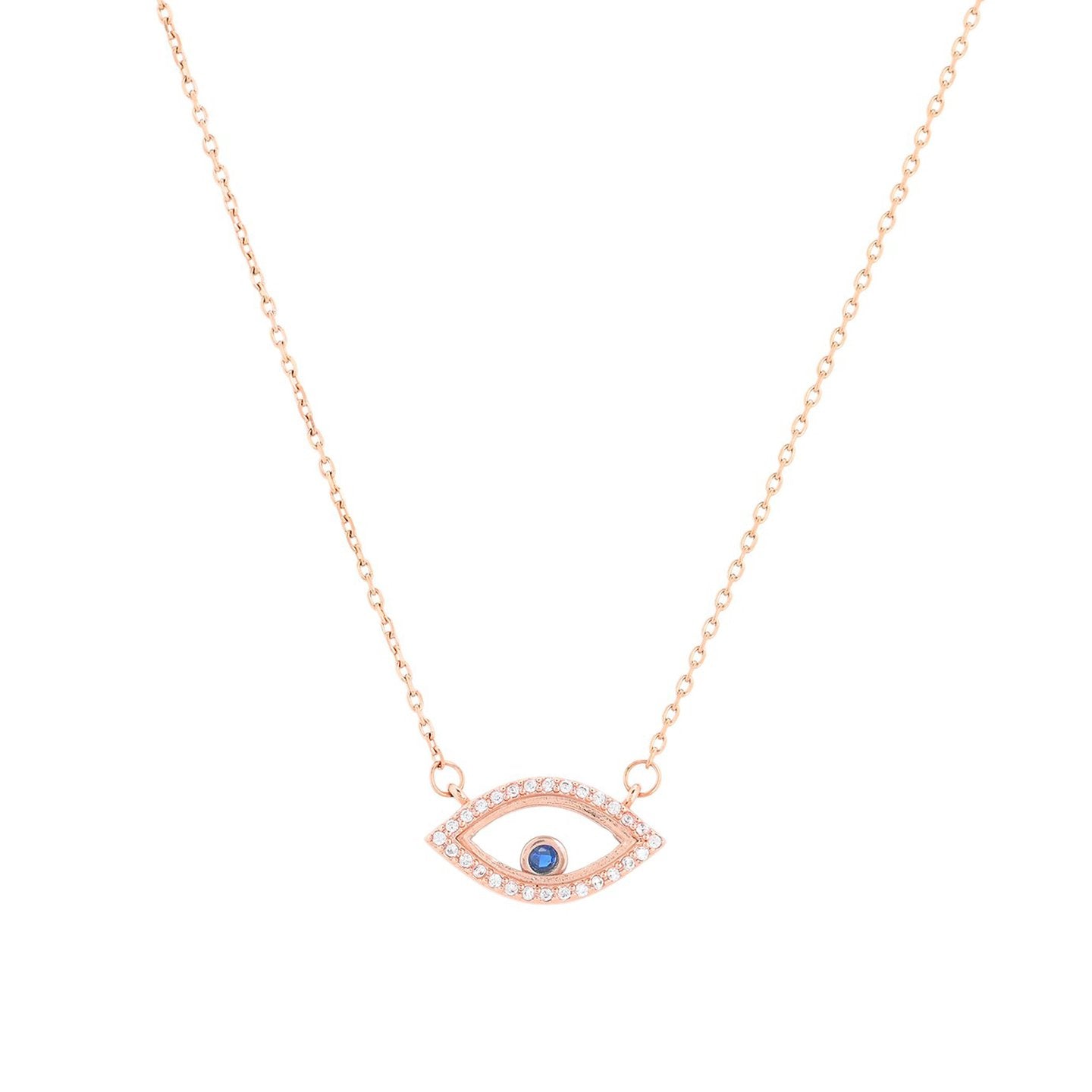Collier semi précieuses oeil avec zircones