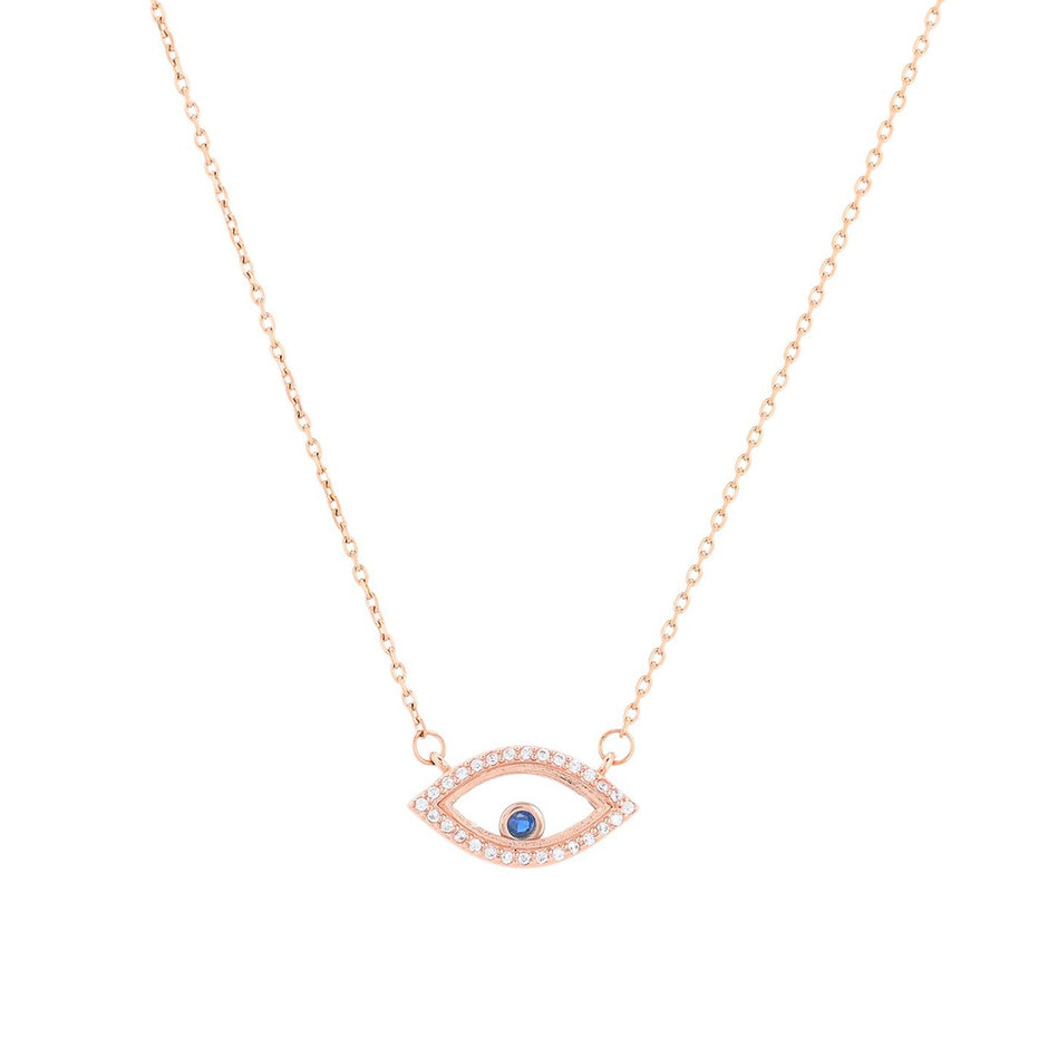 Collier semi précieuses oeil avec zircones