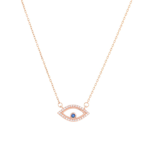 Collier semi précieuses oeil avec zircones