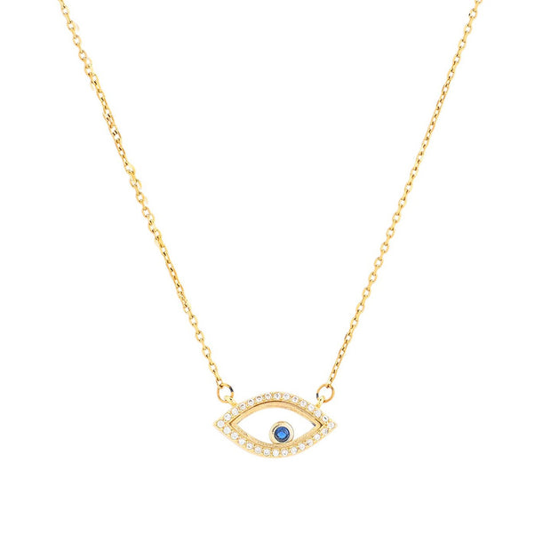 Collier semi précieuses oeil avec zircones