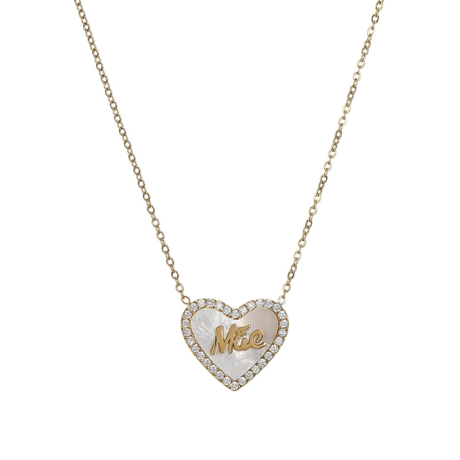 Collier en acier mãe cœur