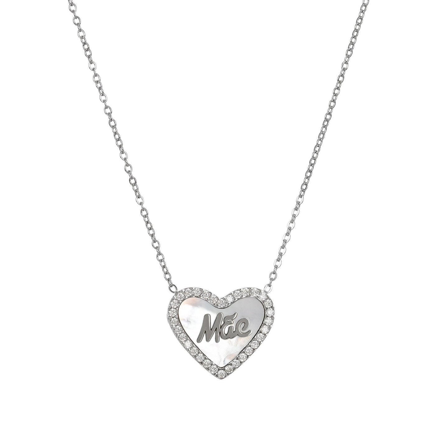 Collier en acier mãe cœur