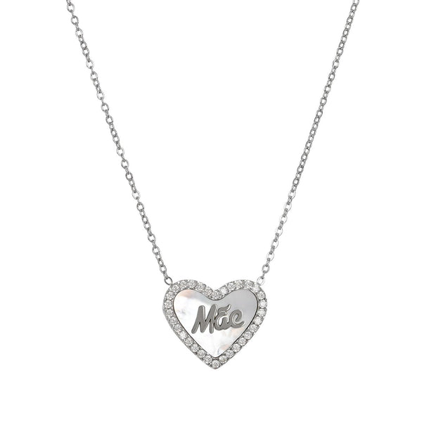 Collier en acier mãe cœur