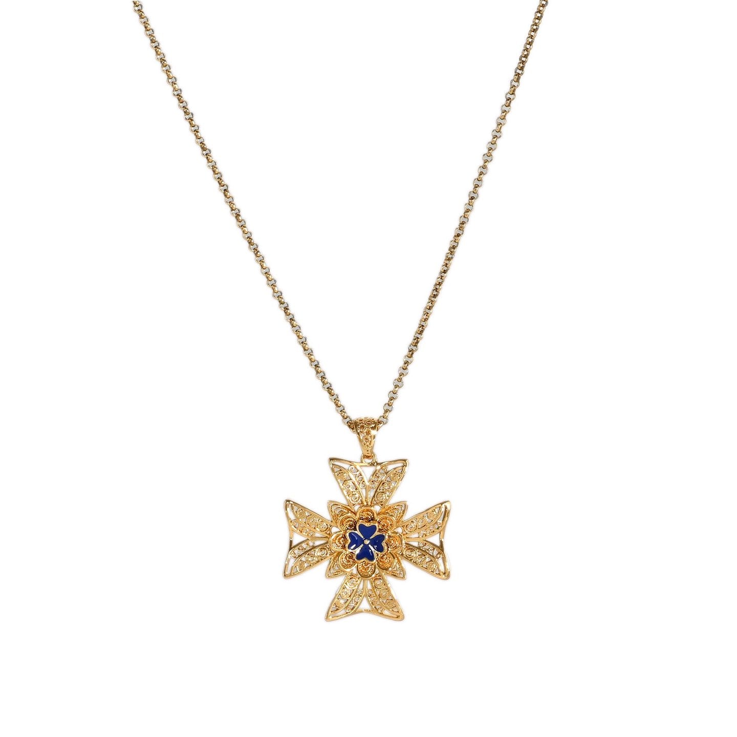 Collier Portugal croix bleue