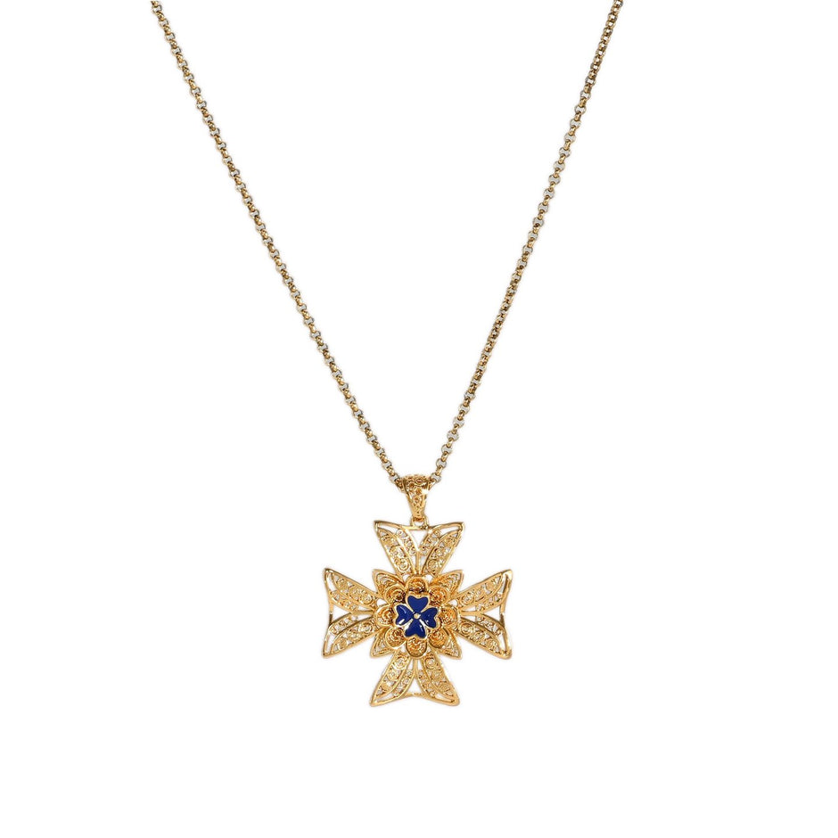 Collier Portugal croix bleue