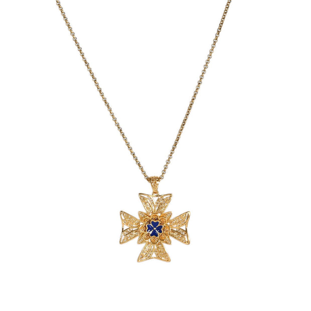 Collier Portugal croix bleue