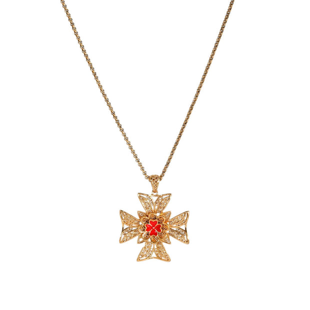 Collier Portugal croix rouge