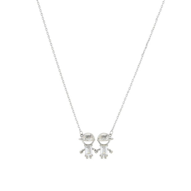 Collier avec pendentif deux garçons
