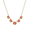 Collier plaqué or 5 fleurs ovale