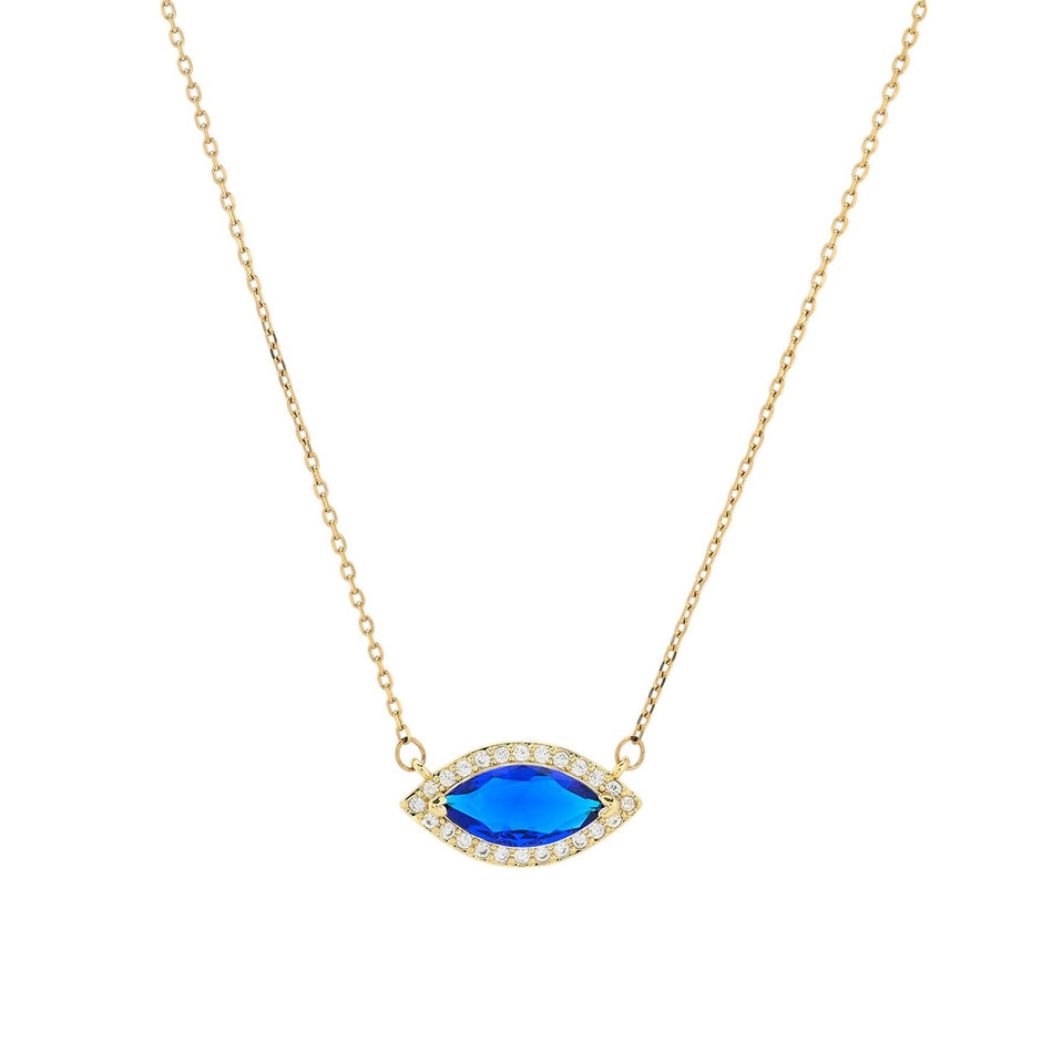 Collier oeil semi précieuses avec zircones