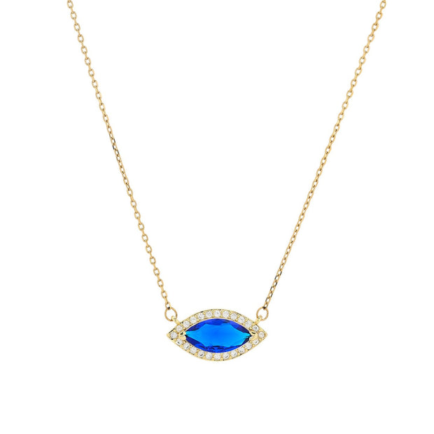 Collier oeil semi précieuses avec zircones