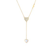 Collier long semi précieuse deux coeurs