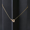 Collier semi précieuse coeurs entrelacé