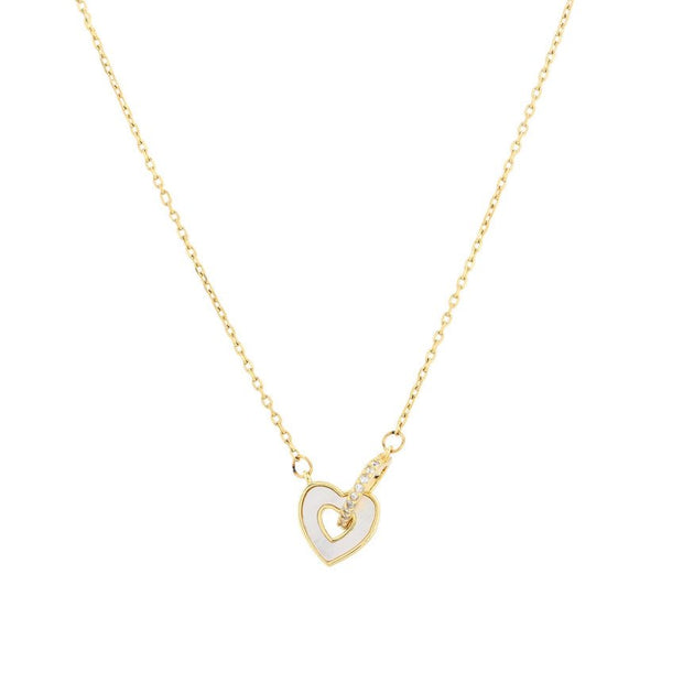 Collier semi précieuse coeurs entrelacé