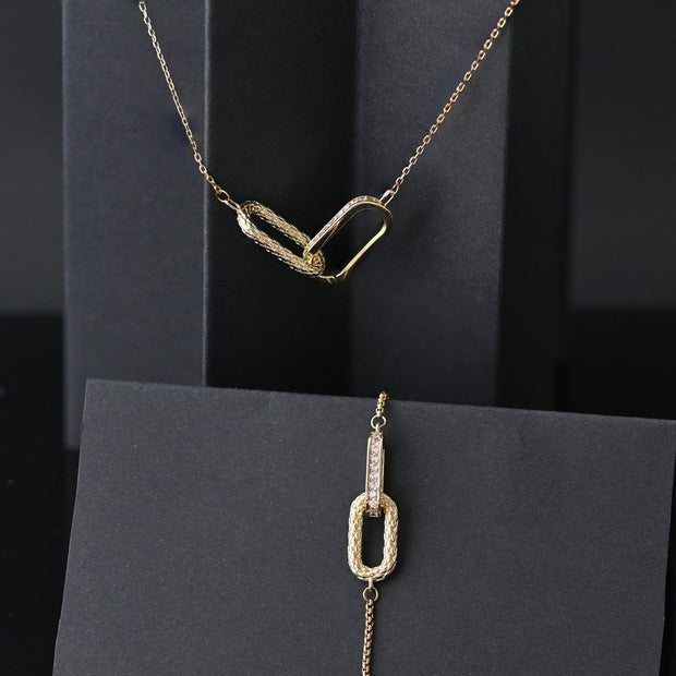 Collier semi précieuse liens entrelacé
