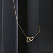 Collier deux coeurs semi précieuse