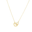Collier deux coeurs semi précieuse