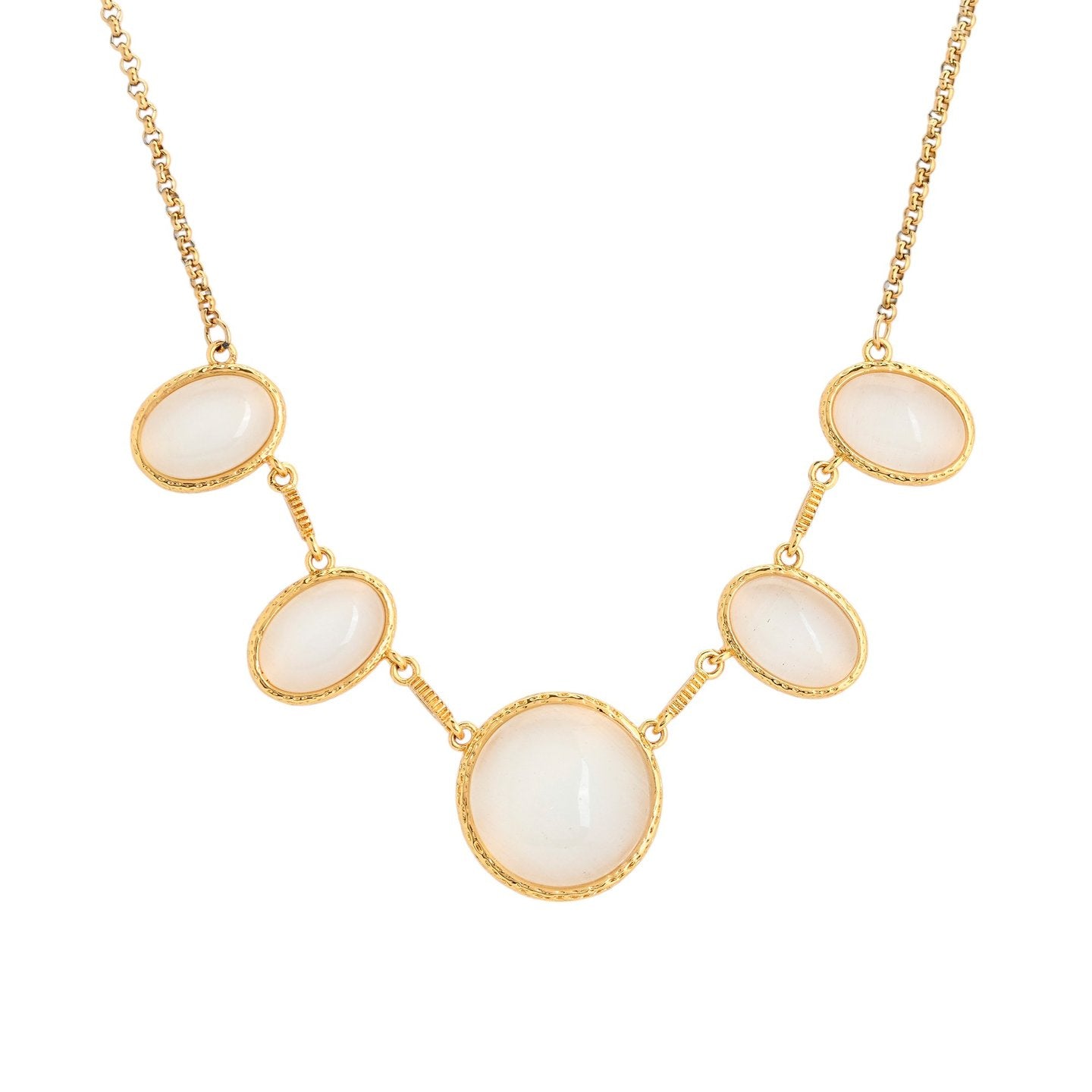 Collier 5 pierres ovales