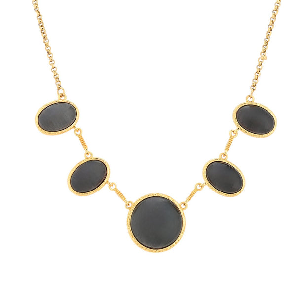 Collier 5 pierres ovales