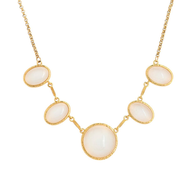 Collier 5 pierres ovales