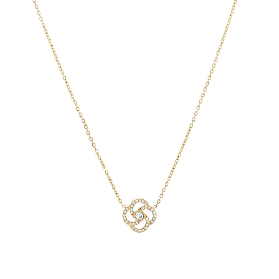 Collier Alba avec fleur et zircones