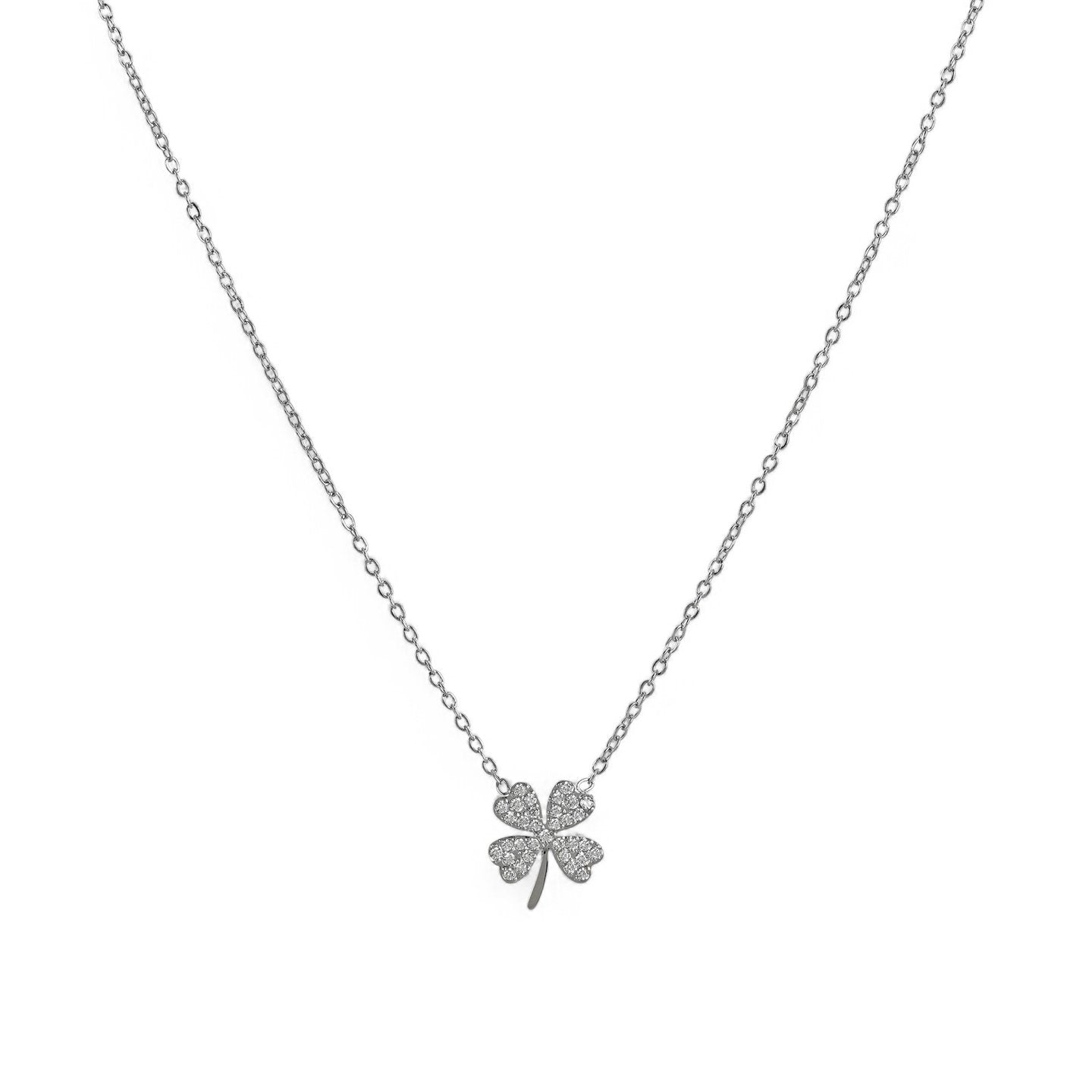 Collier avec trèfle et zirconias