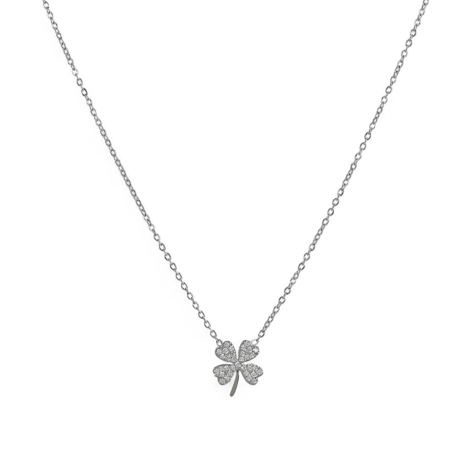 Collier avec trèfle et zirconias