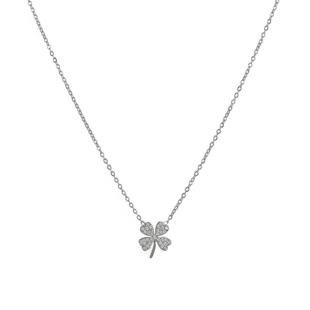 Collier avec trèfle et zirconias