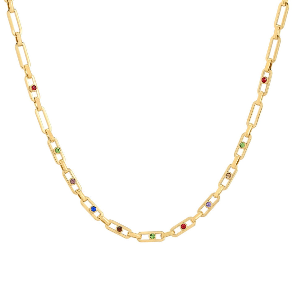 Collier en acier chaîne brillants