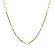 Collier en acier pierre naturel rond