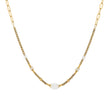 Collier en acier pierre naturel rond