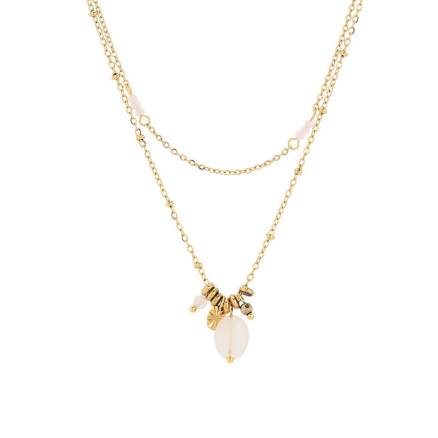 Collier en acier double avec pendentifs