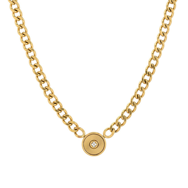 Collier en acier chaîne brillant