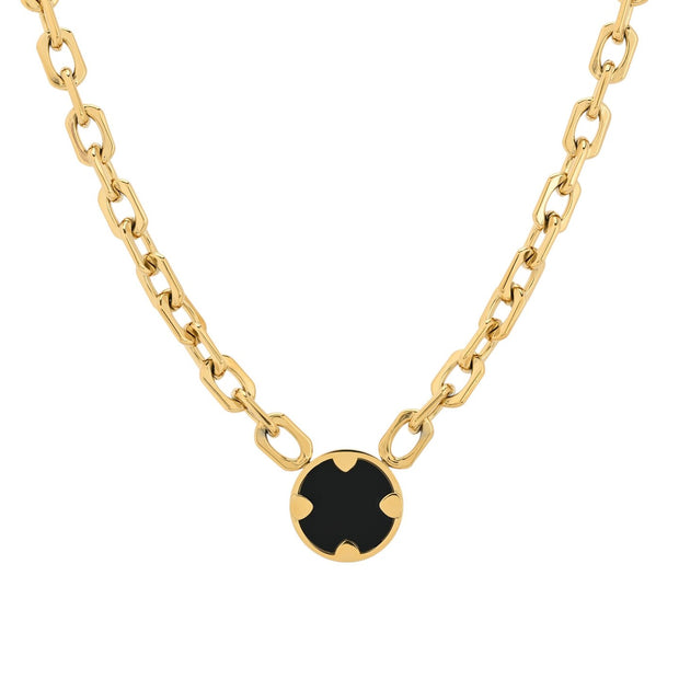 Collier en acier liens pierre rond