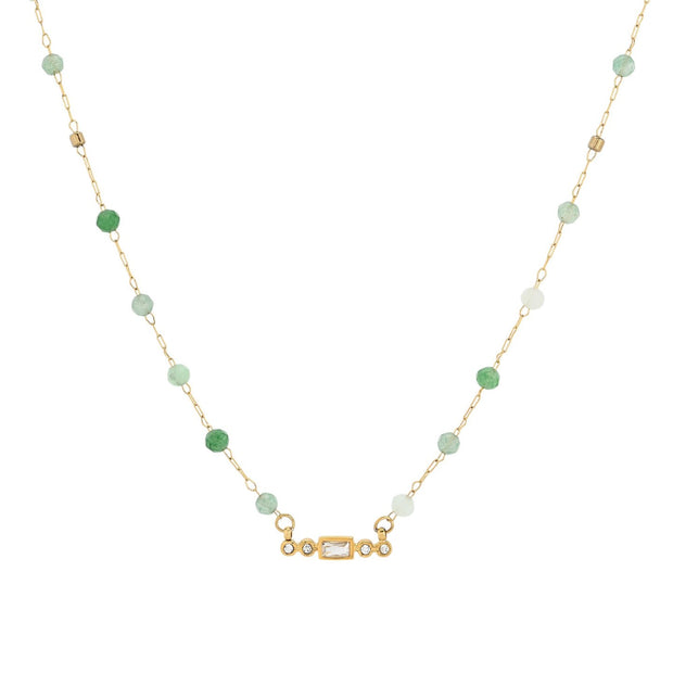 Collier en acier fin petite pierres