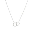 Collier acier et zircones cercles entrelacé