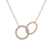 Collier acier et zircones cercles entrelacé