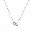 Collier acier cœurs entrelacés