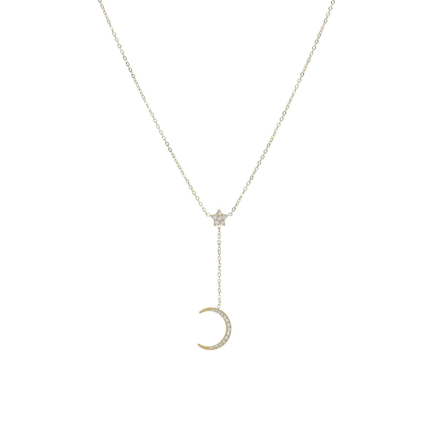 Collier acier étoile et lune