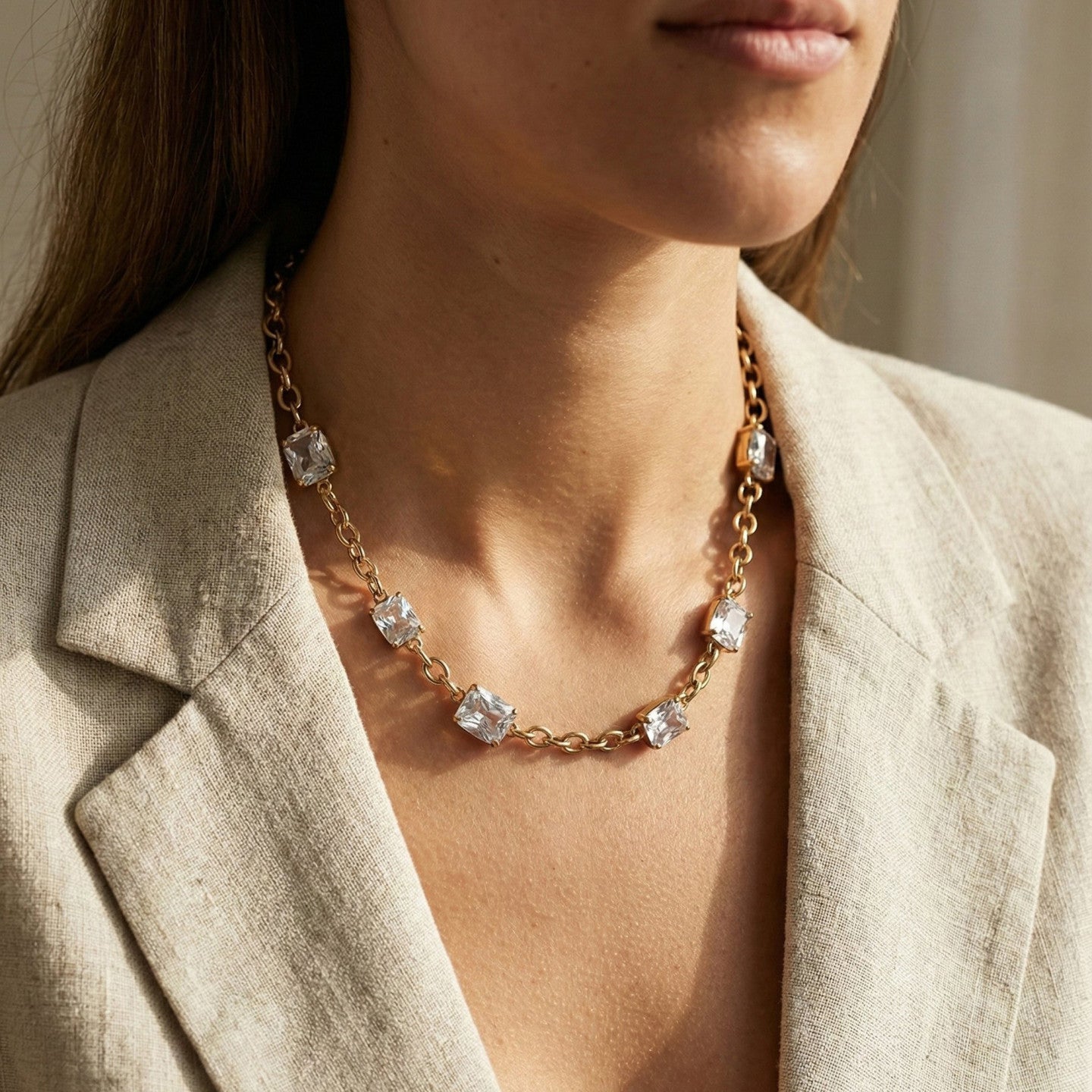 Collier Prestige Rectangulaire Brillant